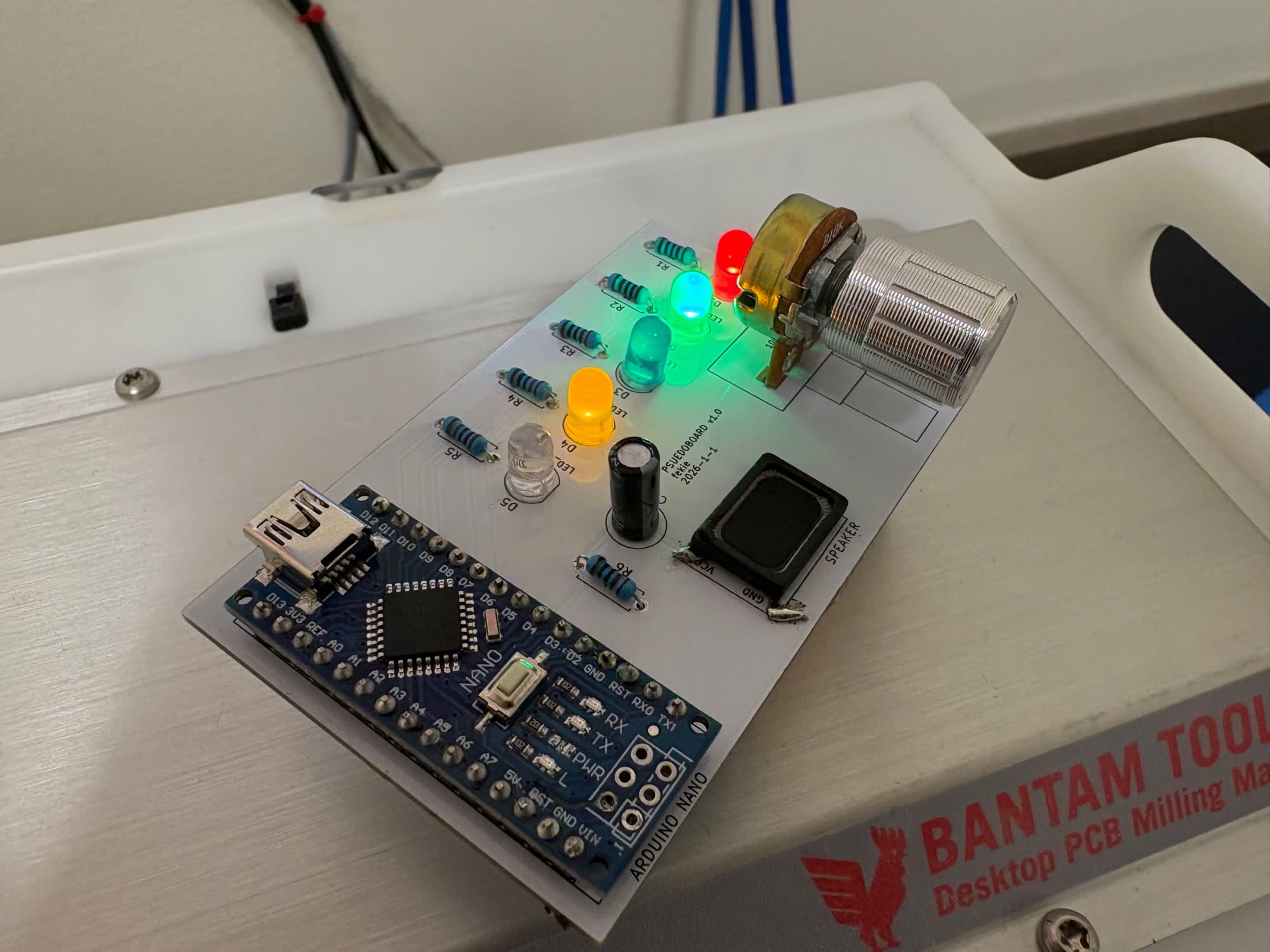 Component side of the Psuedotactile Feedback Board
