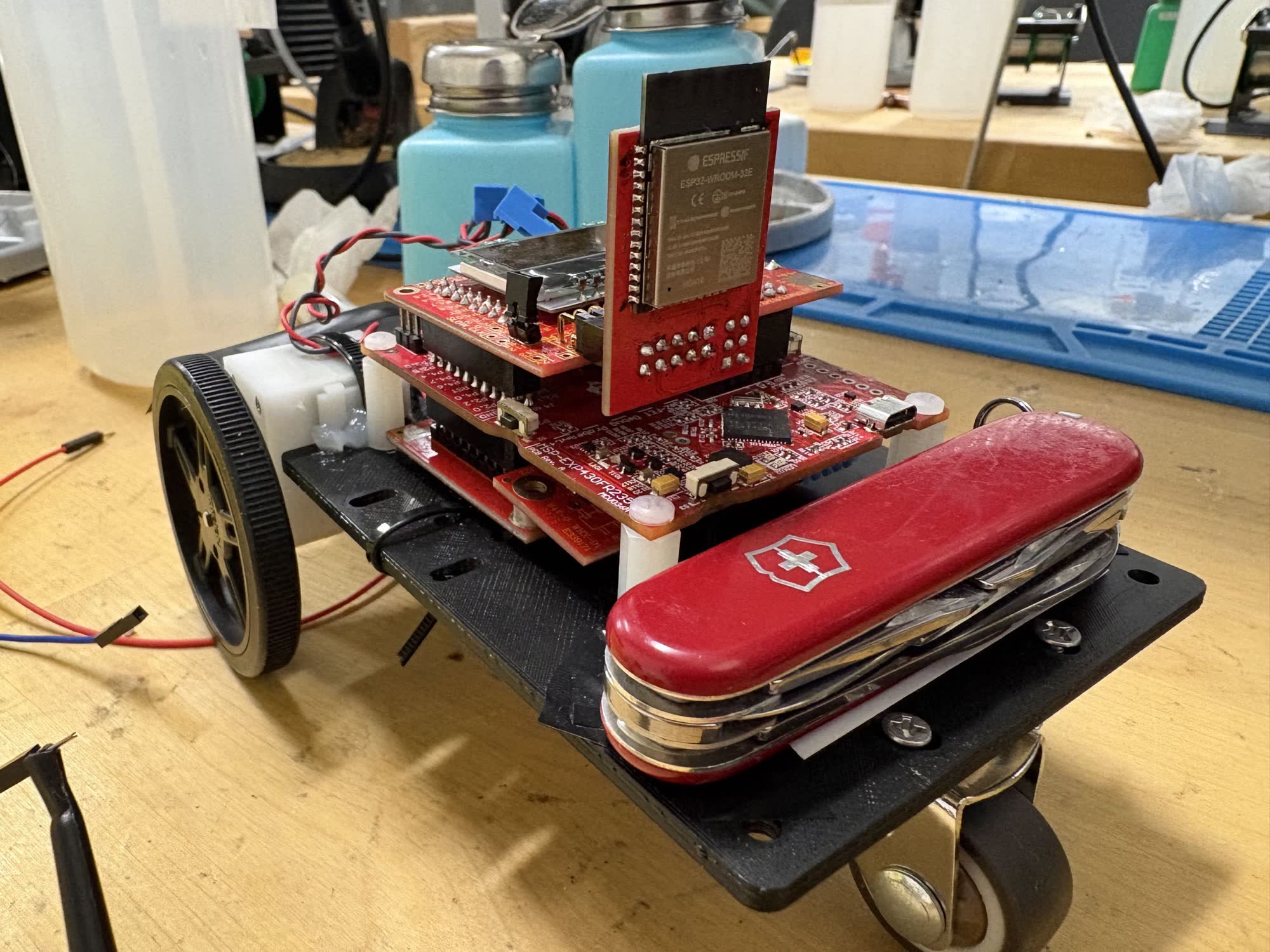 WiFi-controlled robotic car assembly